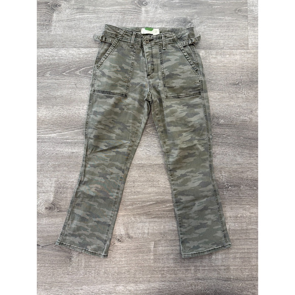 Anthropologie Pants Womens Size 27 Camo Mid-Rise Utility Cropped Straight Leg - Picture 1 of 6